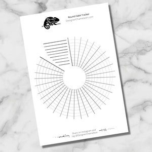Round Monthly Habit Tracker / Circular Monthly Log