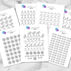 Neutral Workout Fitness Planner / Journal Stickers -Yoga, Run, Walk, Swim, Cycle, Weights