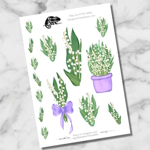 Autocollants de fleurs de naissance du muguet de mai