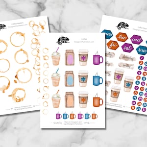 Coffee Planner Sticker Sheet & Month Kit