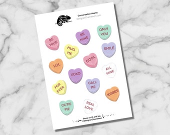 Conversation Heart Accent Stickers