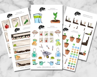 Gardening Planner Sticker Sheet & Month Kit