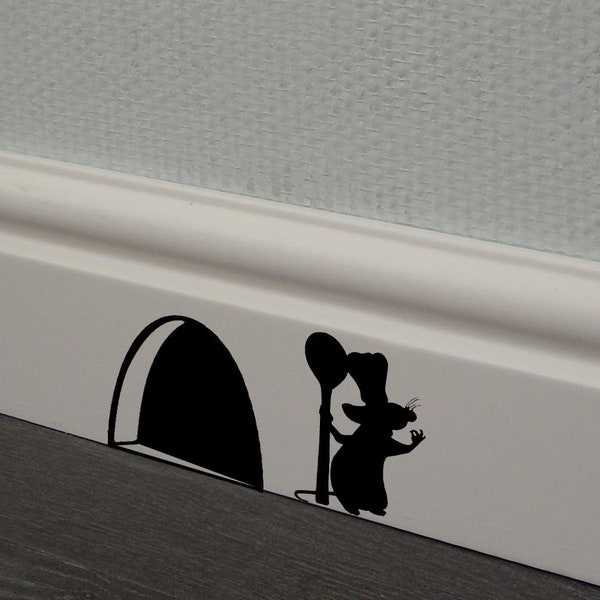 Ratatouille rat Remy Decal,Disney Home Decor, Disney Pixar,Disney Wall Decal,Skirting Board vinyl,Kids Wall Decal,Kitchen Decal
