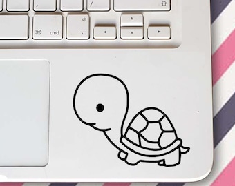 Calcomanía para portátil de tortuga adorable: vinilo impermeable kawaii