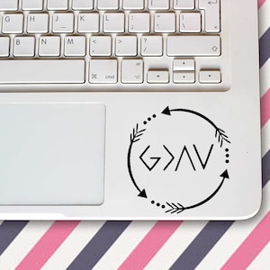 God is Greater Decal: Christian Laptop Car Sticker
