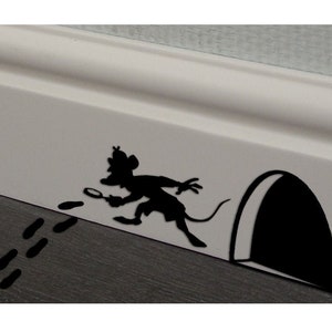 Sleuth Mouse Decal,Disney Sleuth Rat Sticker,Detective Mouse,Wall Decal,Baseboard Decal,Baseboard Sticker,Investigates,Crimes,Fun Decal,Door