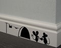 Mice in Love Decal: Mouse Hole Baseboard Sticker product logo