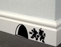 Mickey and Minnie Mouse Hole Vinyl Decal, Disney Home Decor product logo