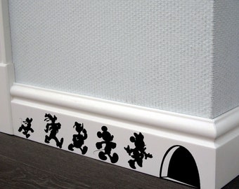 Décalque de plinthe de Disney, ensemble des autocollants de Disney, mickey mouse, souris de Minnie, goofy, pluton, canard de Donald, famille de Disney, ordinateur portatif, porte, décalcomanie de pépinière