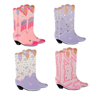Cowgirl Boot Large Plates - Pack of 8, 4 of Each Style