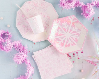 Servilletas grandes con diseño de copo de nieve - Paquete de 16