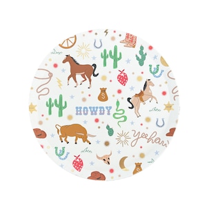 Piatti piccoli con stampa cowboy - Confezione da 8