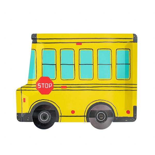 School Days Large School Bus Plates - 8 Pk.