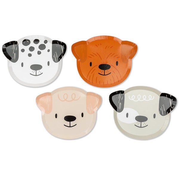 bow wow large plates mixed pack | 8 pack | bow wow party supplies | puppy party theme | puppy plates | dog plates | birthday plates