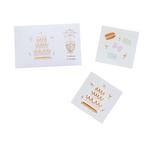 Cake Temporary Tattoos - Pack of 2