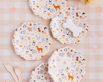 Puppy Party Small Plates - Pack of 8 Paper Plates