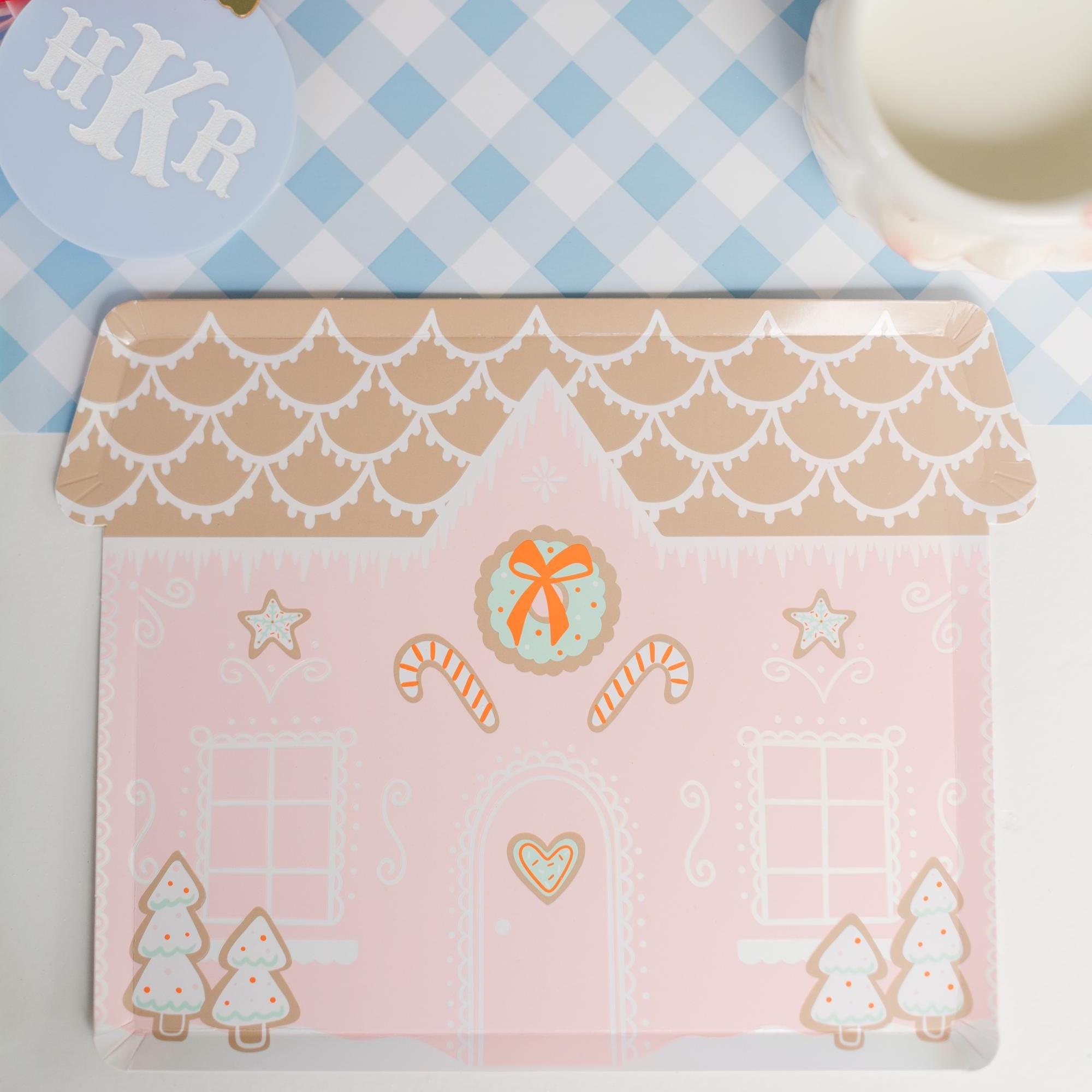 Gingerbread House Large Plates, Pink - Pack of 8 - Etsy