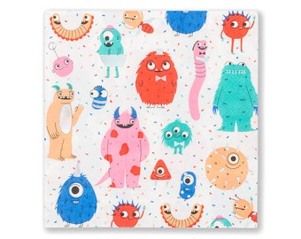 Grandes serviettes Little Monsters - Pqt de 16