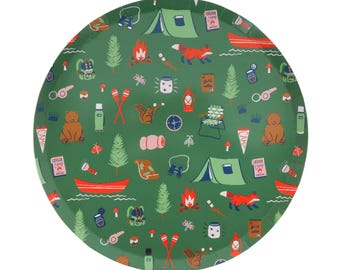 Camp Explorer Camp Pattern Large Plates - Pack of 8