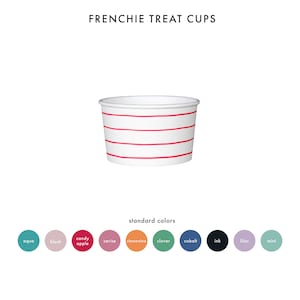 Vasos de golosinas a rayas para Frenchie - Paquete de 8 - 9 opciones de colores