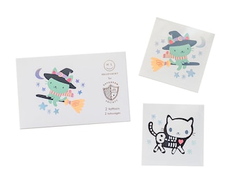 Halloween Cat Temporary Tattoos - Pack of 2