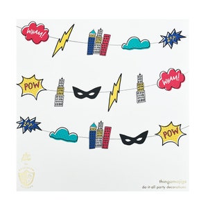 Superhero Garland- Pack of 16