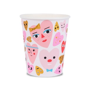 ハートプリント 9オンスカップ - 8個パック