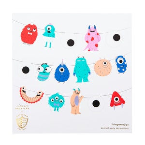 Kleine Monster Girlande - 16er Pack