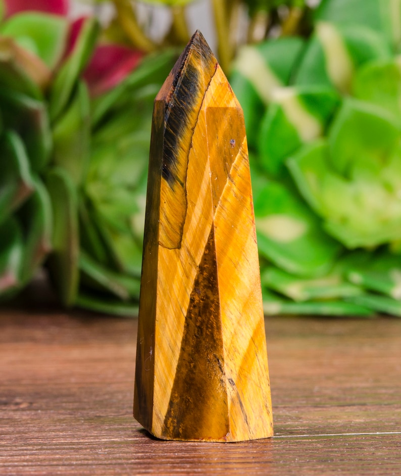 1pc Natural Tiger/'s Eyes Tower-Polished Crystal Point-Tiger/'s Eyes-Gemstone-Energy Protect Crystal-Chakra-Decor-Meditation-Gift
