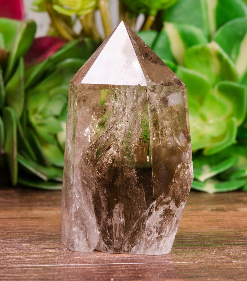 1pc 152g Natural Smoky quartz Tower-PolishedCrystal Point-Smoky Quartz Tower-Gemstone-Energy Protection Crystal-Chakra-Decor-Meditation-Gift