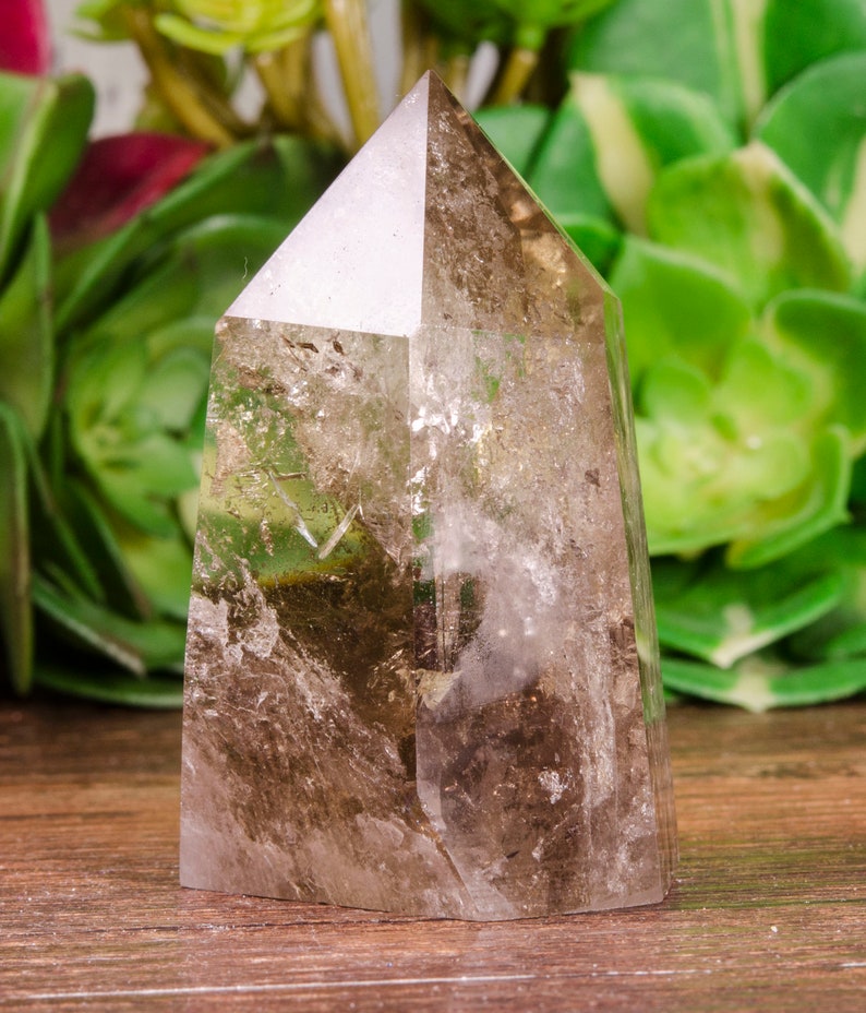 1pc 152g Natural Smoky quartz Tower-PolishedCrystal Point-Smoky Quartz Tower-Gemstone-Energy Protection Crystal-Chakra-Decor-Meditation-Gift