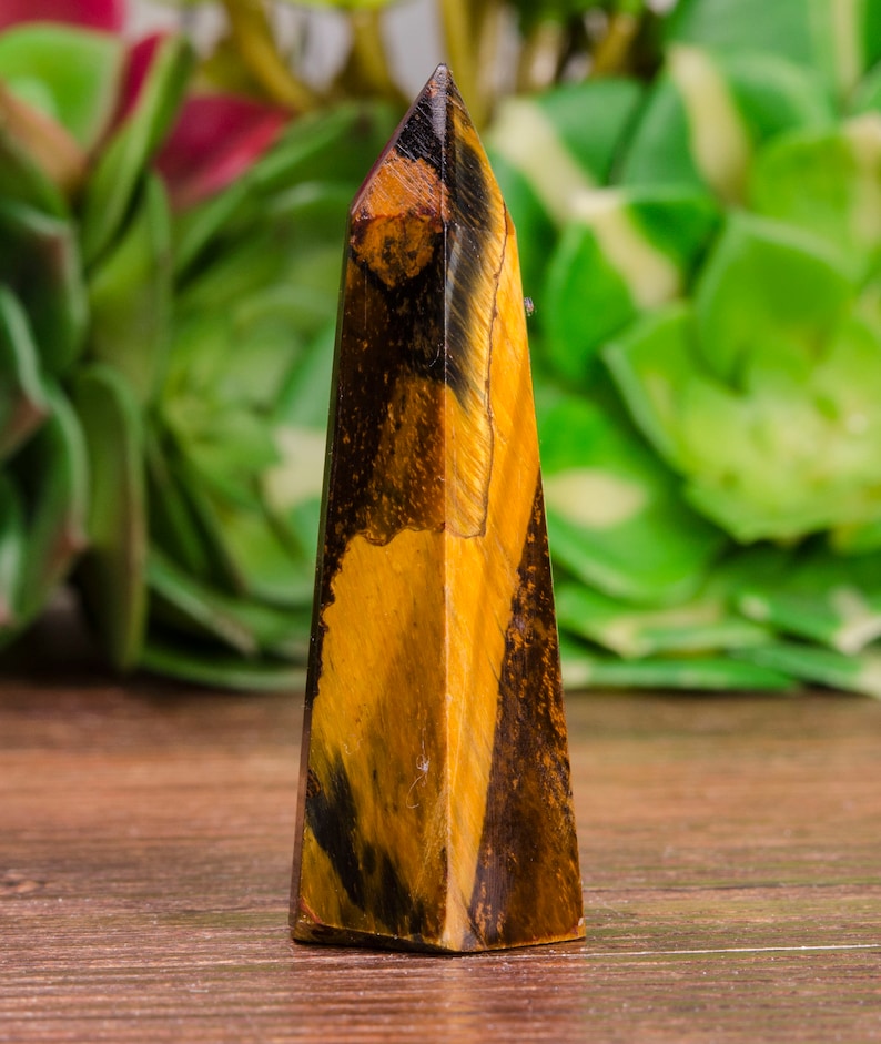 1pc Natural Tiger/'s Eyes Tower-Polished Crystal Point-Tiger/'s Eyes-Gemstone-Energy Protect Crystal-Chakra-Decor-Meditation-Gift