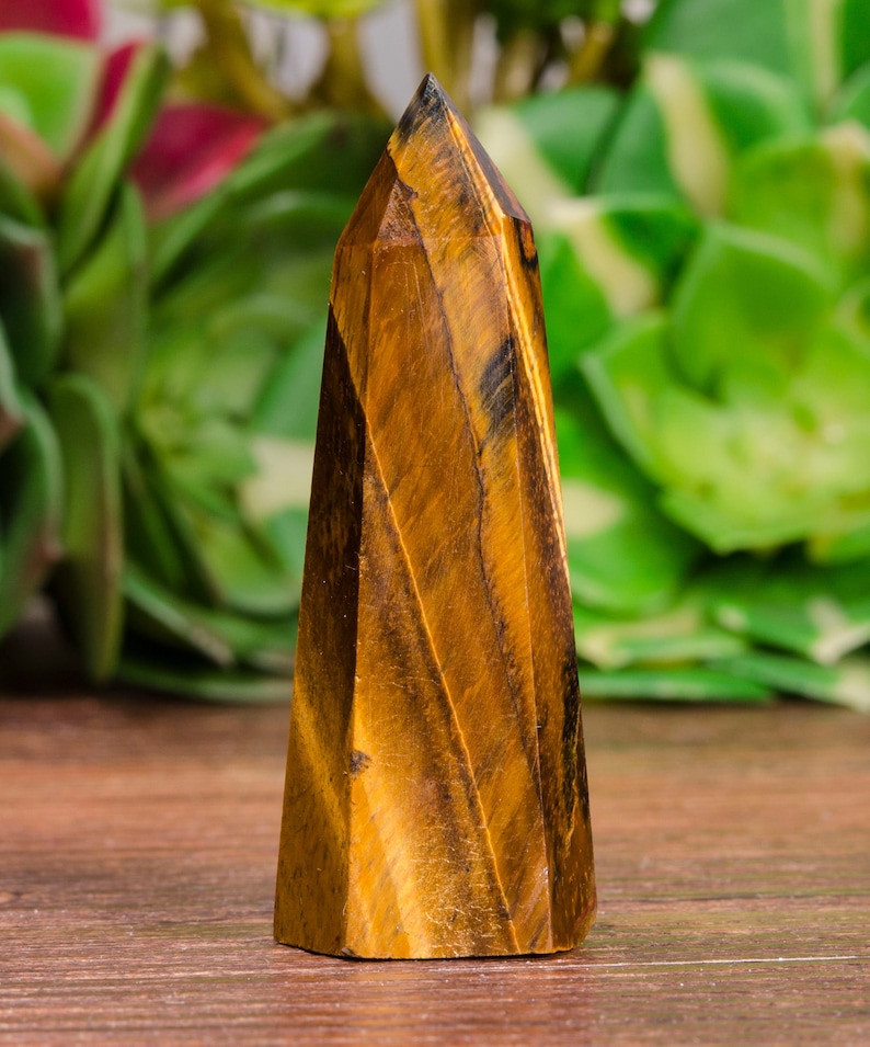 1pc Natural Tiger/'s Eyes Tower-Polished Crystal Point-Tiger/'s Eyes-Gemstone-Energy Protect Crystal-Chakra-Decor-Meditation-Gift