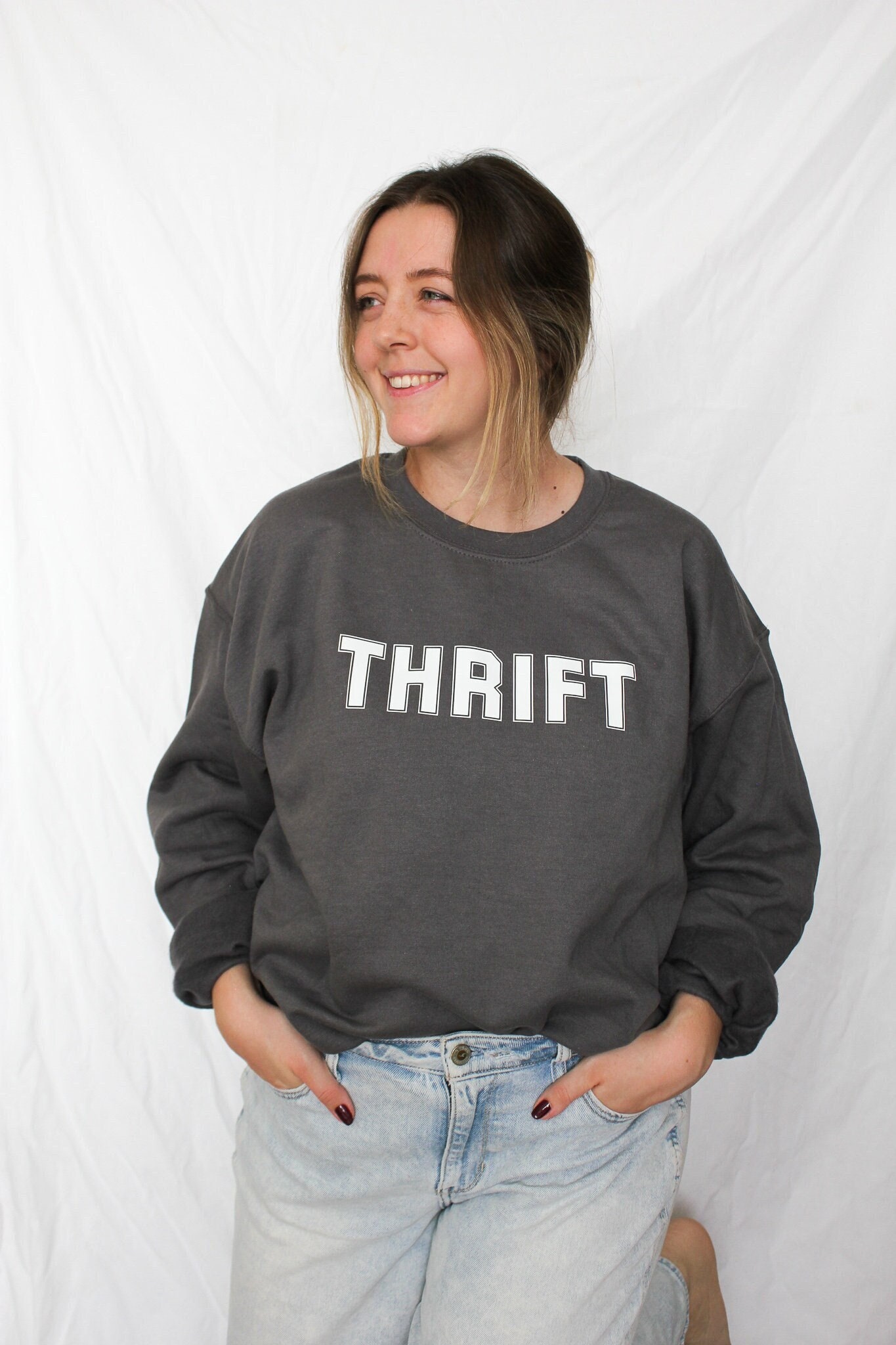 Thrift Crewneck Sweater Thrifting 