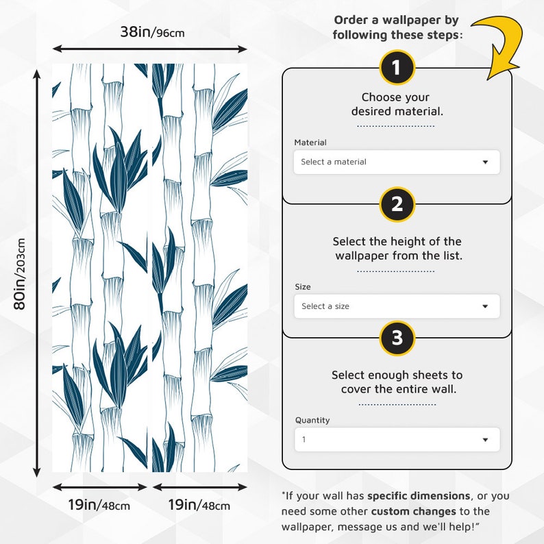 Removable Wallpaper Japanese Bamboo Temporary Wallpaper Etsy