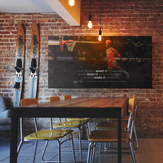 Michael motivational quote high quality canvas and poster print, basketball wall art, inspiration canvas print,