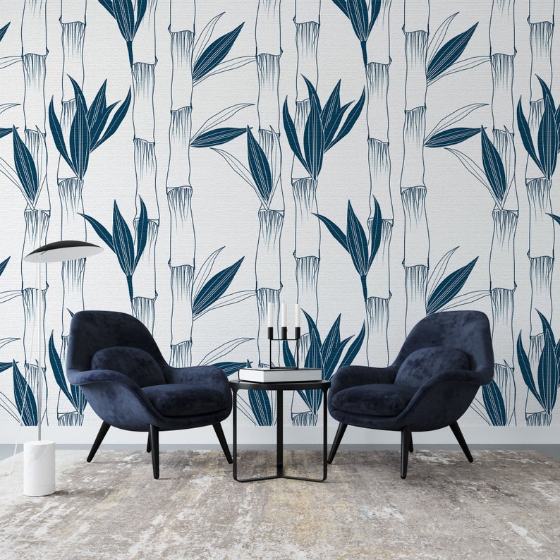 Removable Wallpaper Japanese Bamboo Temporary Wallpaper Etsy