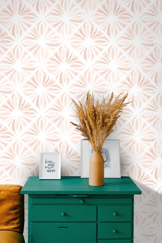 Portuguese Tiles Wallpaper Floral Ornament Temporary | Etsy