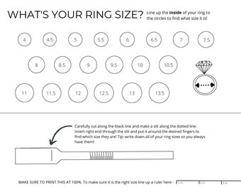 Printable Ring Sizer Find Your Ring Size Instant Digital - Etsy