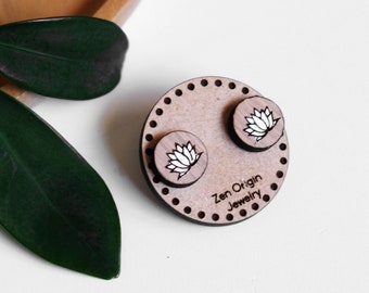 Plant Lovers Lotus Stud Earrings -- Great Gift for Plant Ladies, Spring Earrings
