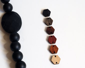 Hexagon Wood Circle Jewelry Findings, Wood Connectors, DIY Jewelry Making, Boho Earrings