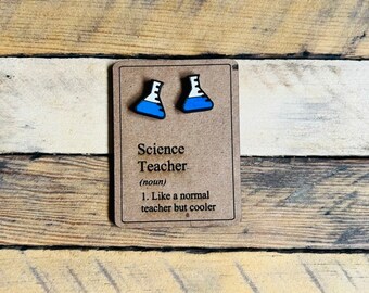 Pendientes Science Beaker - Gran profesor de ciencias, regalo de compañero de laboratorio, STEM