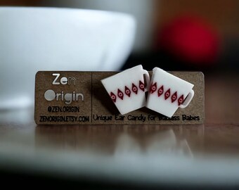 Vintage Pyrex Inspired Stud o Dangle Pendientes - 50s, 60s, 70s Eras Funky Throwback Pendientes, Corelle Kitchenware, Mid Century Inspired