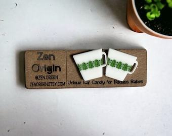 Vintage Pyrex Inspired Stud o Dangle Pendientes - 50s, 60s, 70s Eras Funky Throwback Pendientes, Corelle Kitchenware, Mid Century Inspired
