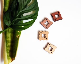 Hallazgos de joyería de madera de diamante festoneado Fabricación de joyas de bricolaje, pendientes boho, espacios en blanco de madera