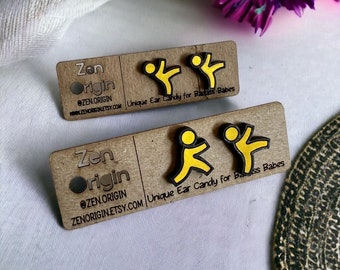 90s Themed Retro Stud Earrings - Fun Throwback Gift, Best Friend Gift, Millennium Party