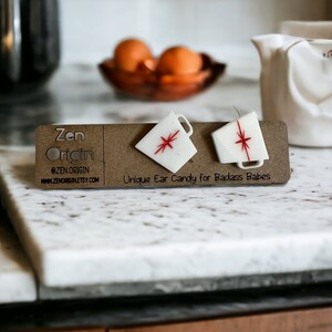 Vintage Pyrex Inspired Stud o Dangle Pendientes - 50s, 60s, 70s Eras Funky Throwback Pendientes, Corelle Kitchenware, Mid Century Inspired