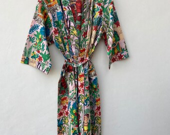 cotton kimono robe long