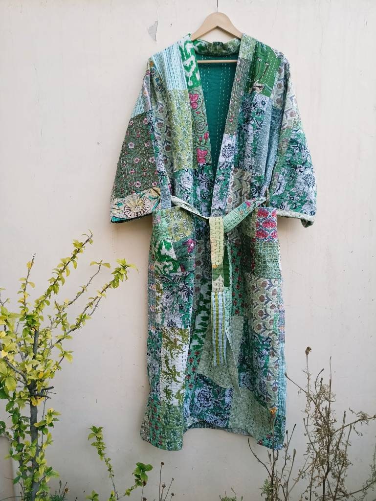 Cotton kimono shop dressing gown