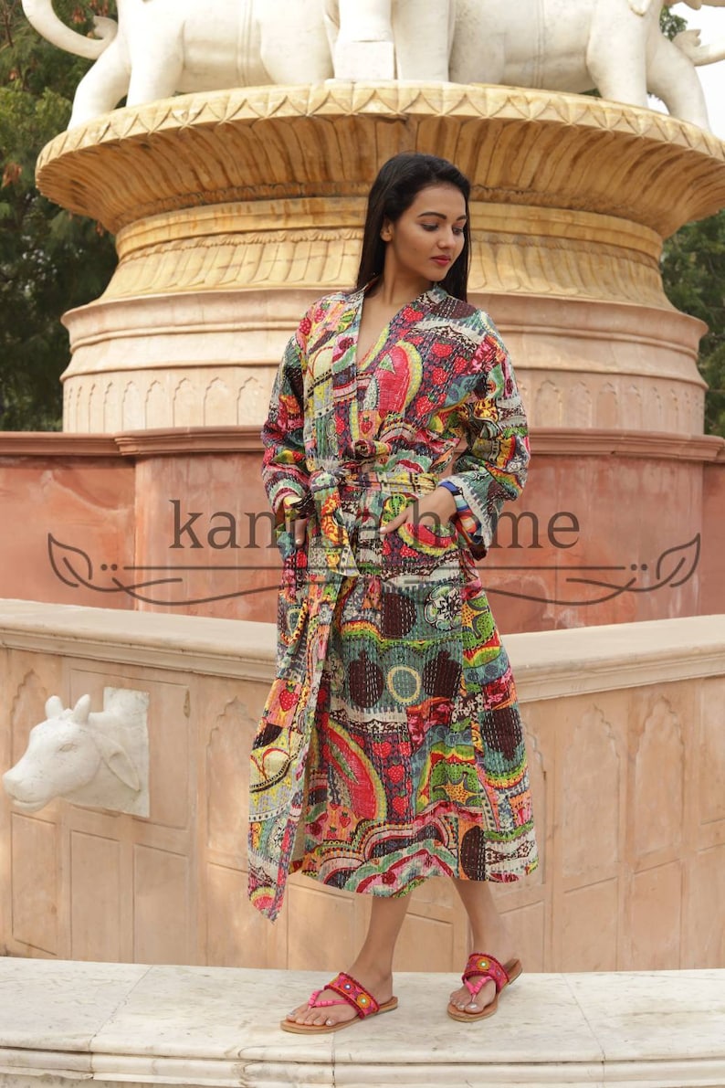 Unisex Robepure Cotton Bath Robeindian Handmade Kantha - Etsy